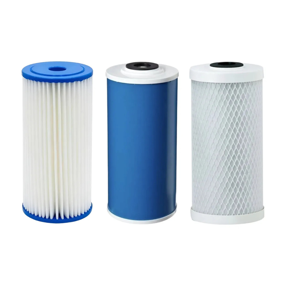 3 cartuchos de repuesto para filtros de agua triple 4.5 x10 blanco